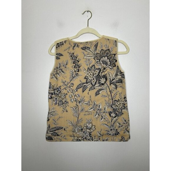 Liz Claiborne Liz Sport Brown Paisley Sleeveless Stretch Tank Top Size Medium - Picture 6 of 10